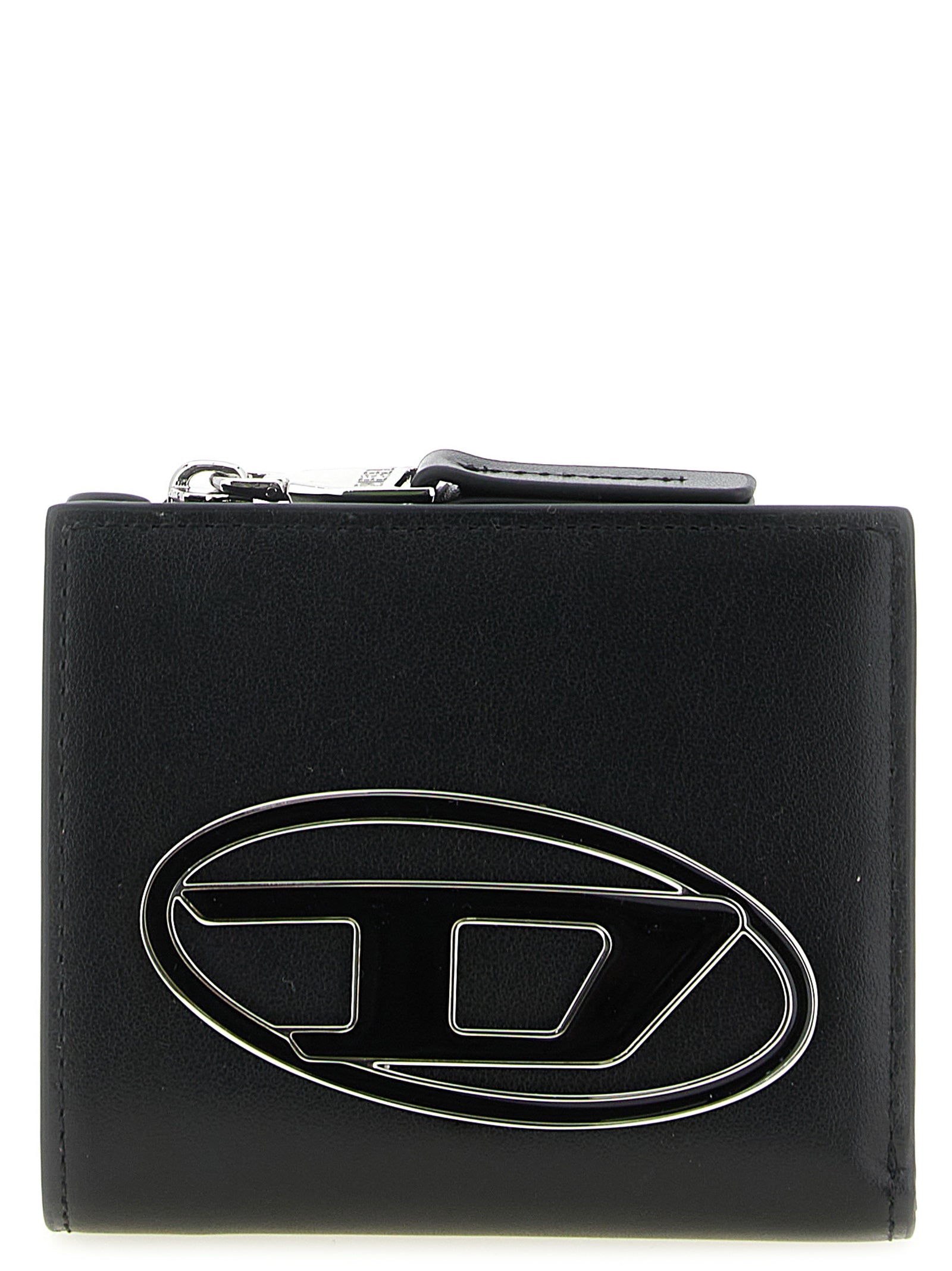 Cardholder Card Case by Diesel for women in leather & metal black & signature features a polished 1 Dr Leather & Metal Cardholder Card Case design with polished card-organization.