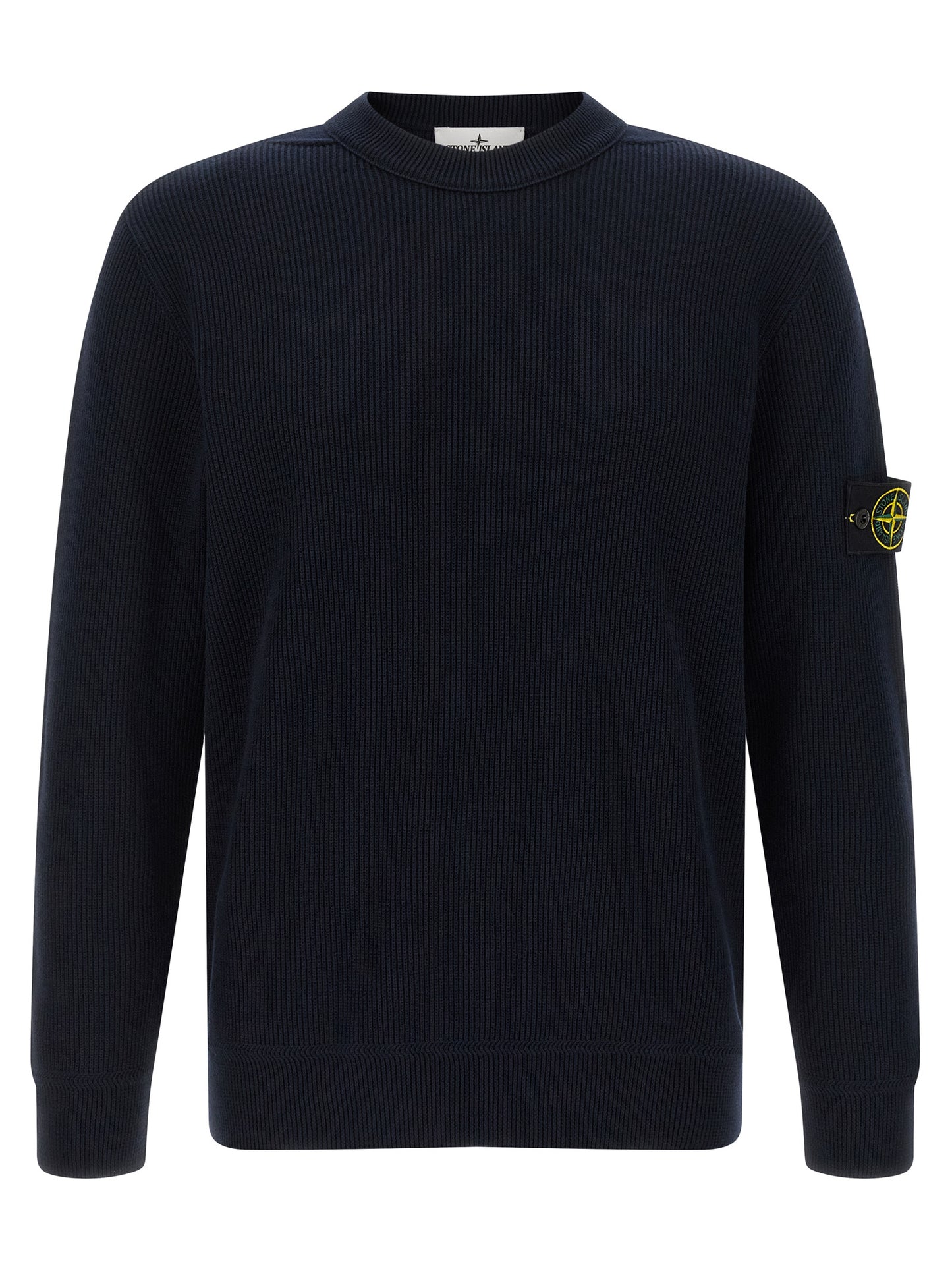 Cardigan by Stone Island for men in organic cotton blue features an impeccable silhouette, showcasing a sophisticated and detail for a truly impeccable finish.