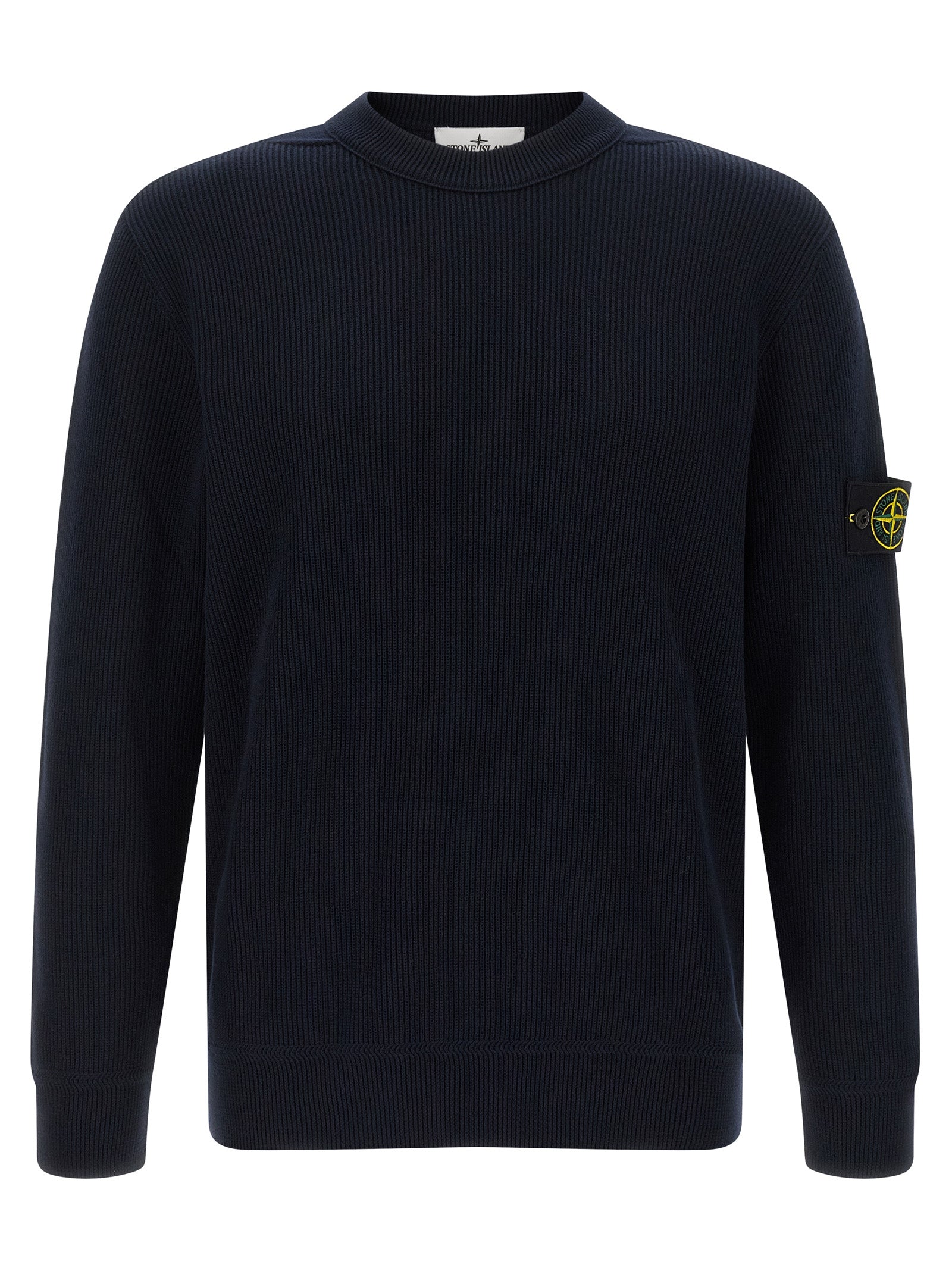 Cardigan by Stone Island for men in organic cotton blue features an impeccable silhouette, showcasing a sophisticated and detail for a truly impeccable finish.