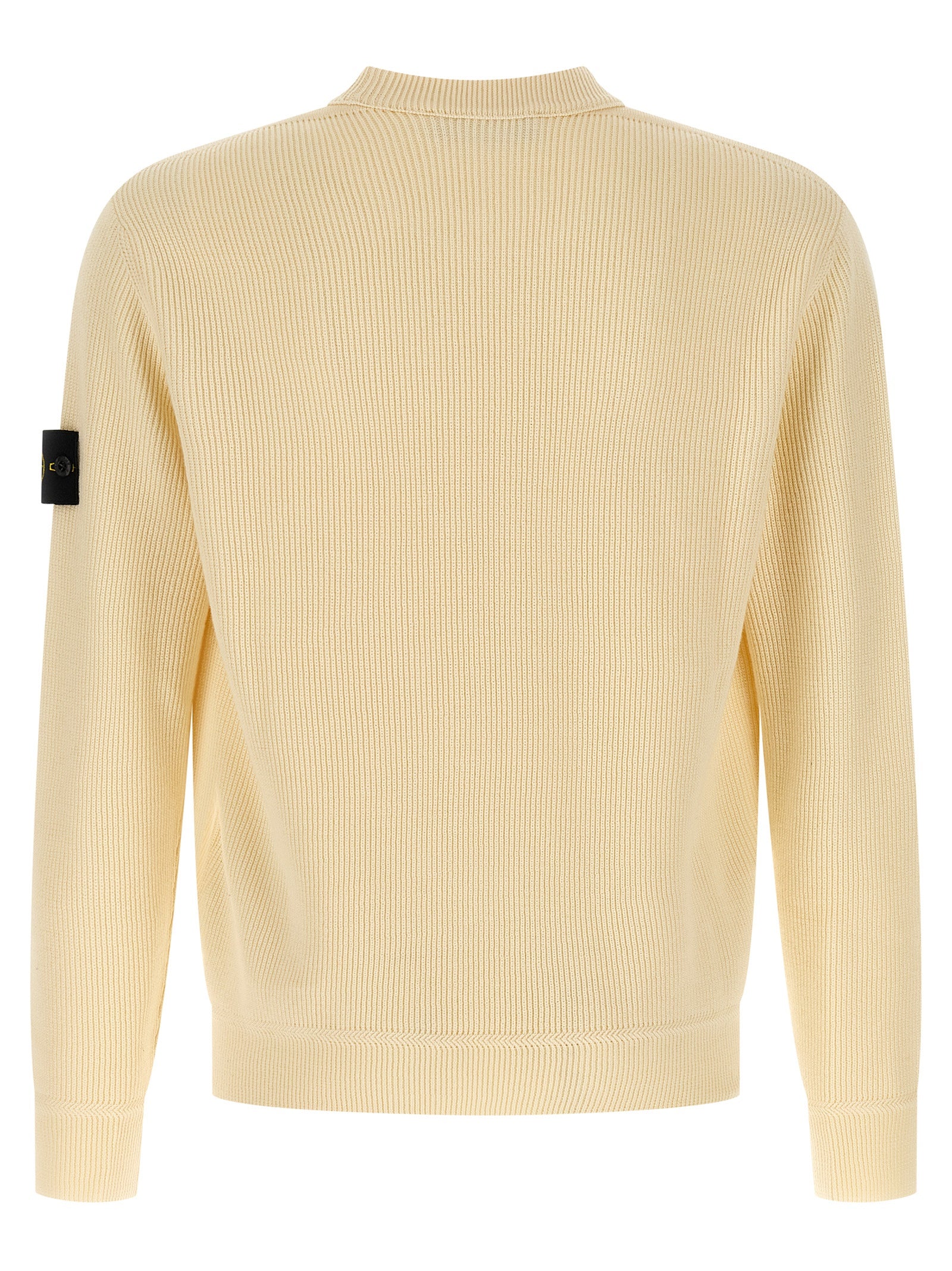 Cardigan by Stone Island for men in organic cotton beige features an impeccable silhouette, showcasing a sophisticated and detail for a truly impeccable finish.