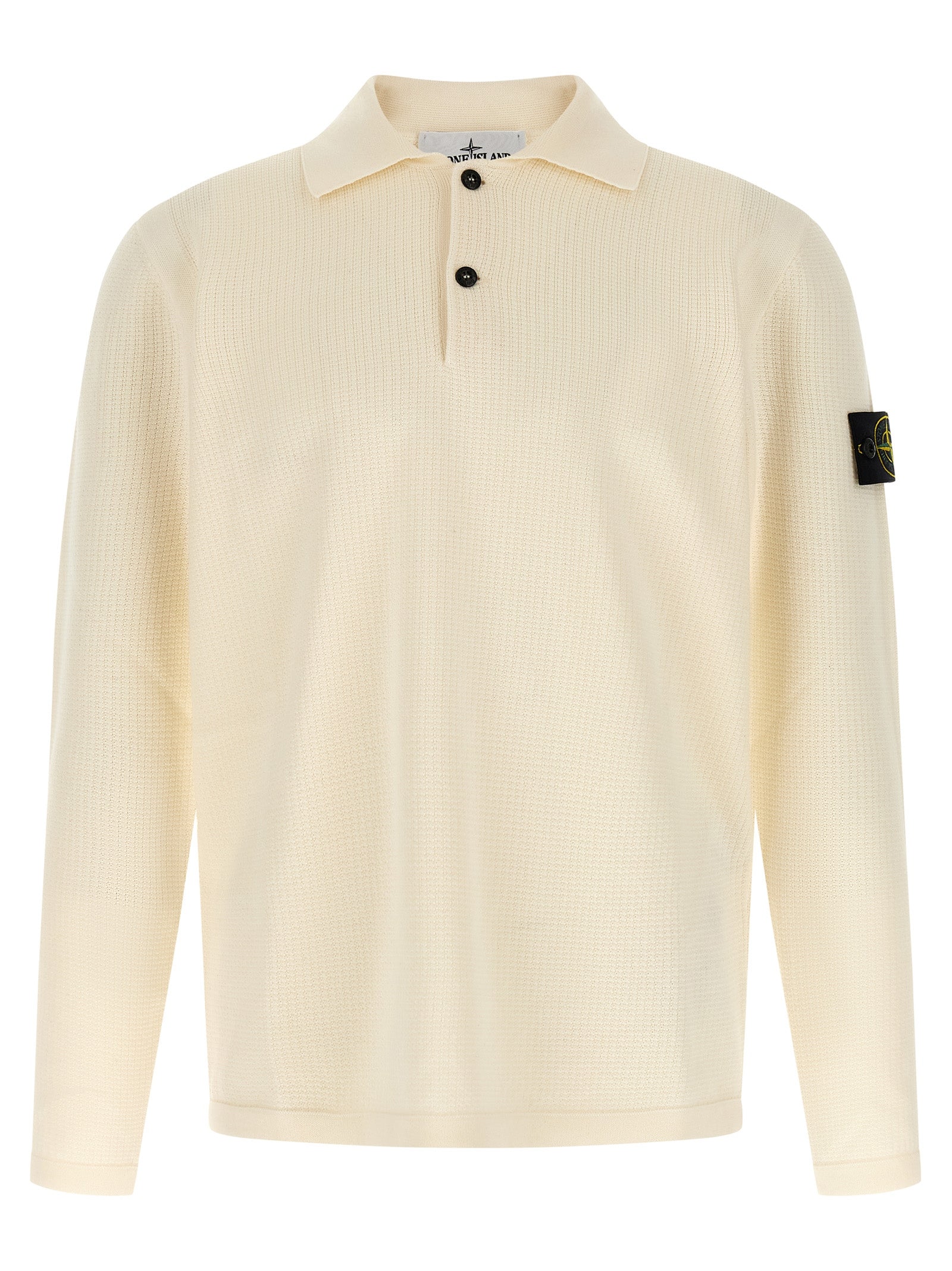 Polo Shirt by Stone Island for men in organic cotton beige & signature presents a crisp silhouette, artfully detailed with a crisp and crisp .