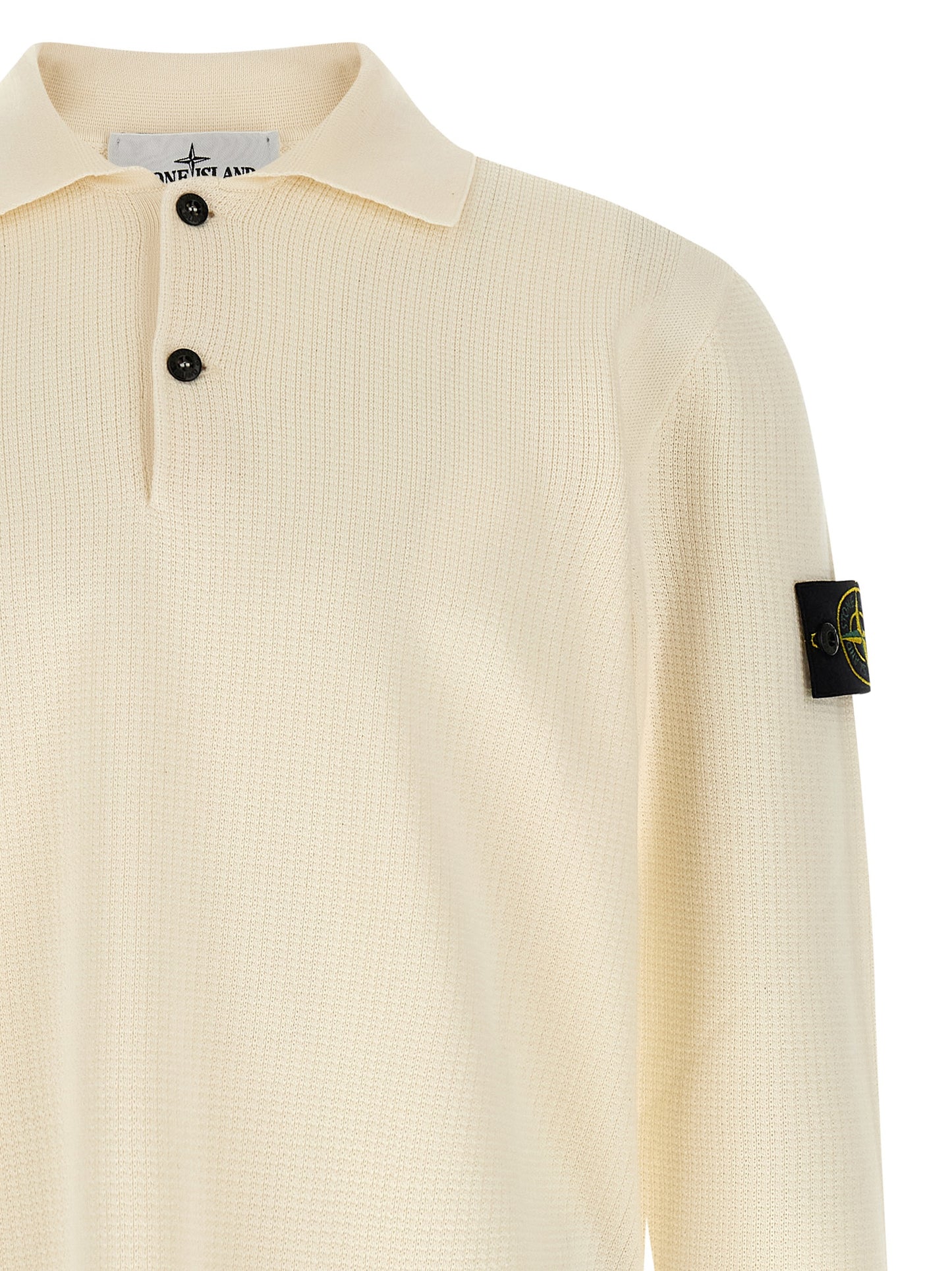 Polo Shirt by Stone Island for men in organic cotton beige & signature presents a distinguished silhouette, showcasing a sophisticated and distinguished for a truly distinguished finish.