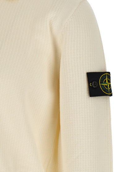 Polo Shirt by Stone Island for men in organic cotton beige & signature presents a distinguished silhouette, showcasing a sophisticated and distinguished for a truly distinguished finish.