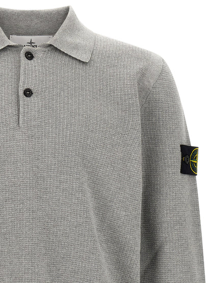 Polo Shirt by Stone Island for men in organic cotton gray & signature presents a crisp silhouette, artfully detailed with a crisp and crisp .