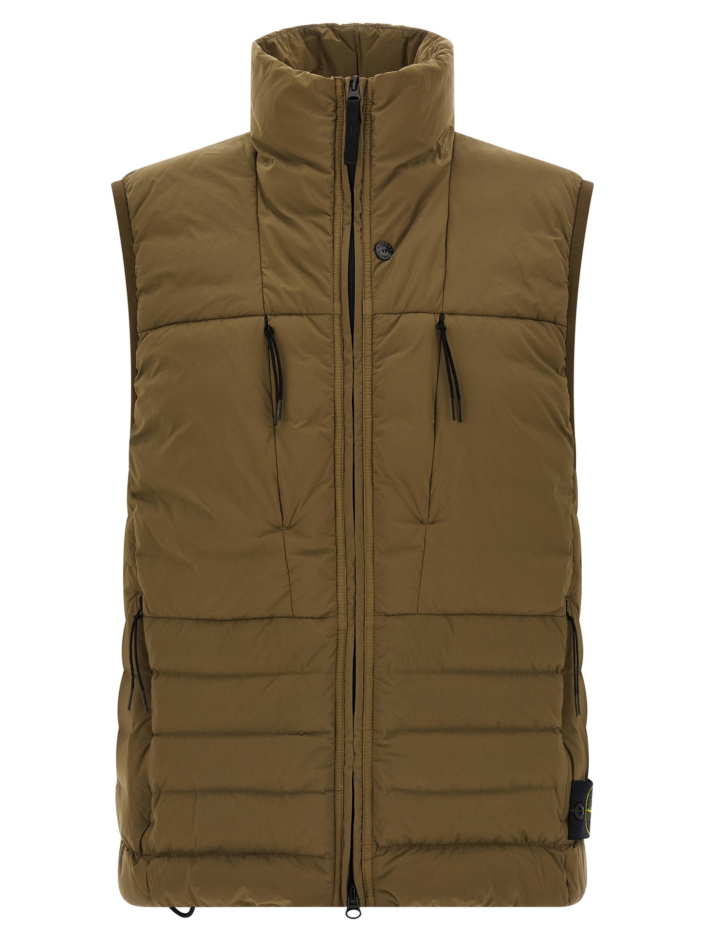 Vest by Stone Island for men in polyamide & goose-down bicolour & green features a chic silhouette, expertly detailed with a refined and premium lightweight & insulated for a truly chic look.