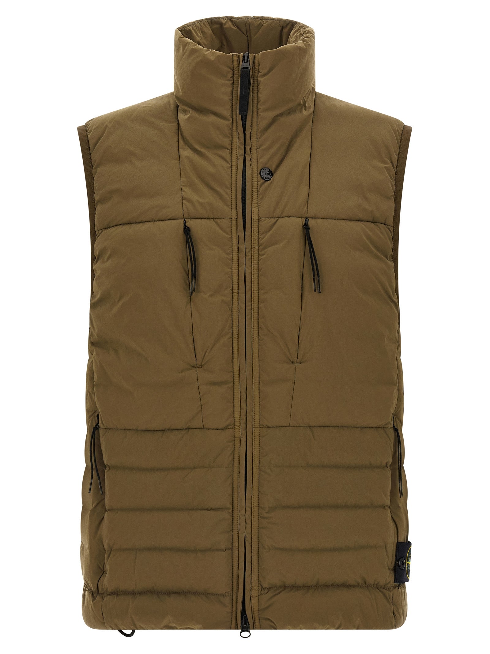 Vest by Stone Island for men in polyamide & goose-down bicolour & green features a chic silhouette, expertly detailed with a refined and premium lightweight & insulated for a truly chic look.