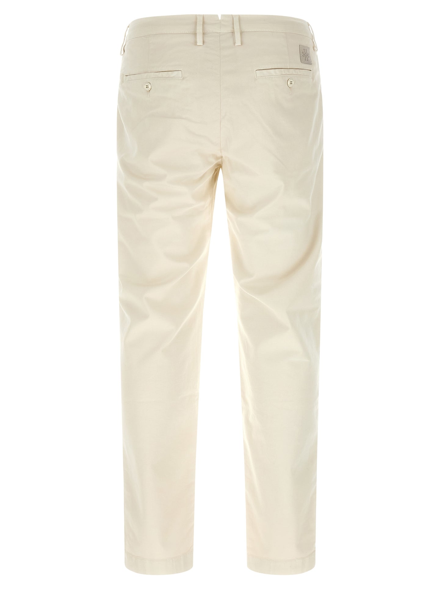 Chinos Pants by Jacob Cohen for men in stretch cotton white features a modern silhouette, showcasing a modern straight-leg with a long and low rise for a refined finish.