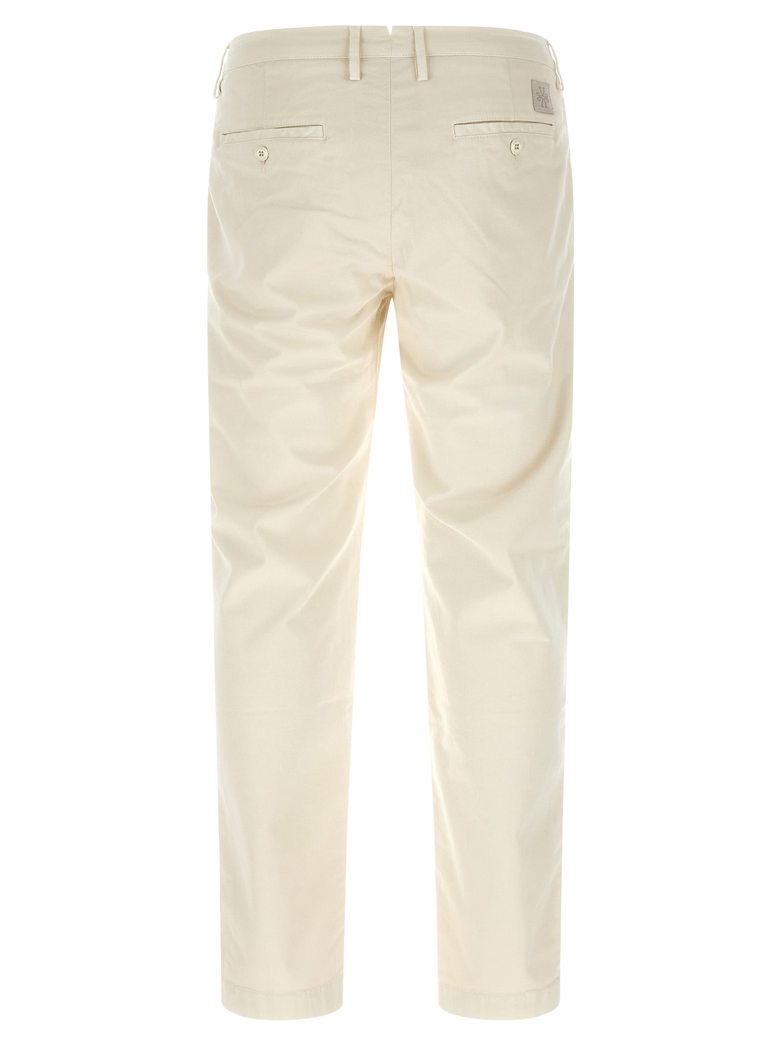 Chinos Pants by Jacob Cohen for men in stretch cotton white features a modern silhouette, showcasing a modern straight-leg with a long and low rise for a refined finish.