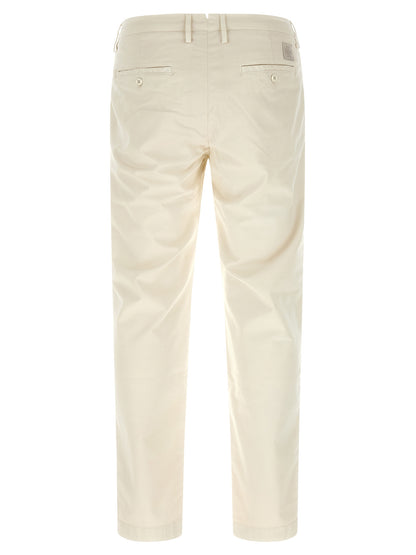 Chinos Pants by Jacob Cohen for men in stretch cotton white features a modern silhouette, showcasing a modern straight-leg with a long and low rise for a refined finish.