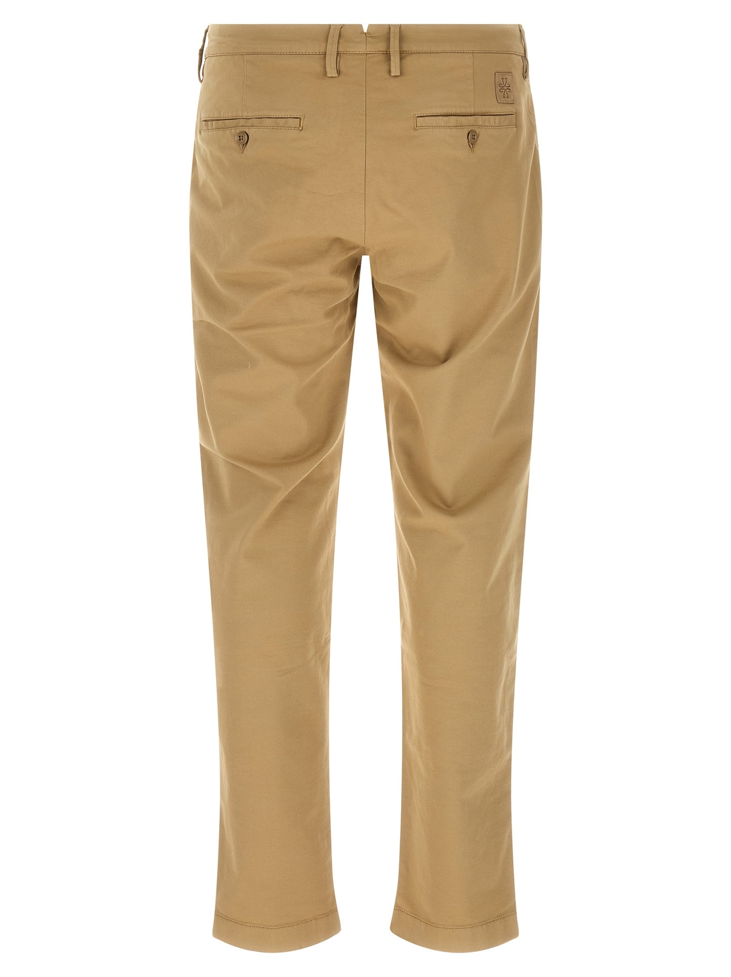 Chinos Pants by Jacob Cohen for men in stretch cotton & lyocell beige features an utilitarian-chic silhouette, showcasing a utilitarian-chic straight-leg with a long cut and low rise for a refined look.