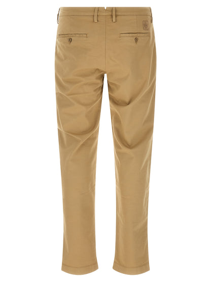 Chinos Pants by Jacob Cohen for men in stretch cotton & lyocell beige features an utilitarian-chic silhouette, showcasing a utilitarian-chic straight-leg with a long cut and low rise for a refined look.