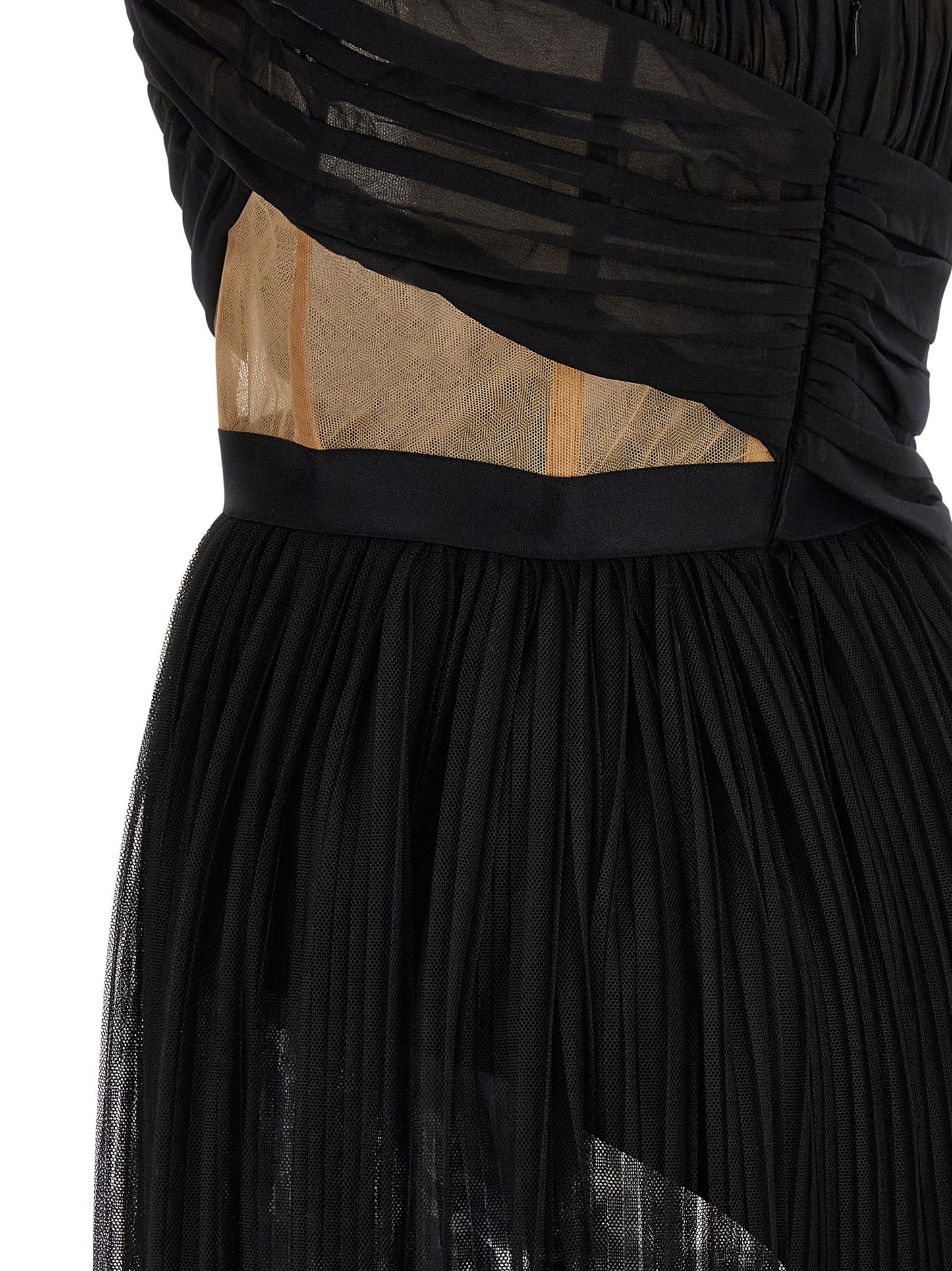 Dress by Nensi Dojaka for women in stretch polyamide viscose black & transparent showcases a striking silhouette, elegantly detailed with a , refined , and a striking long for a striking finish.