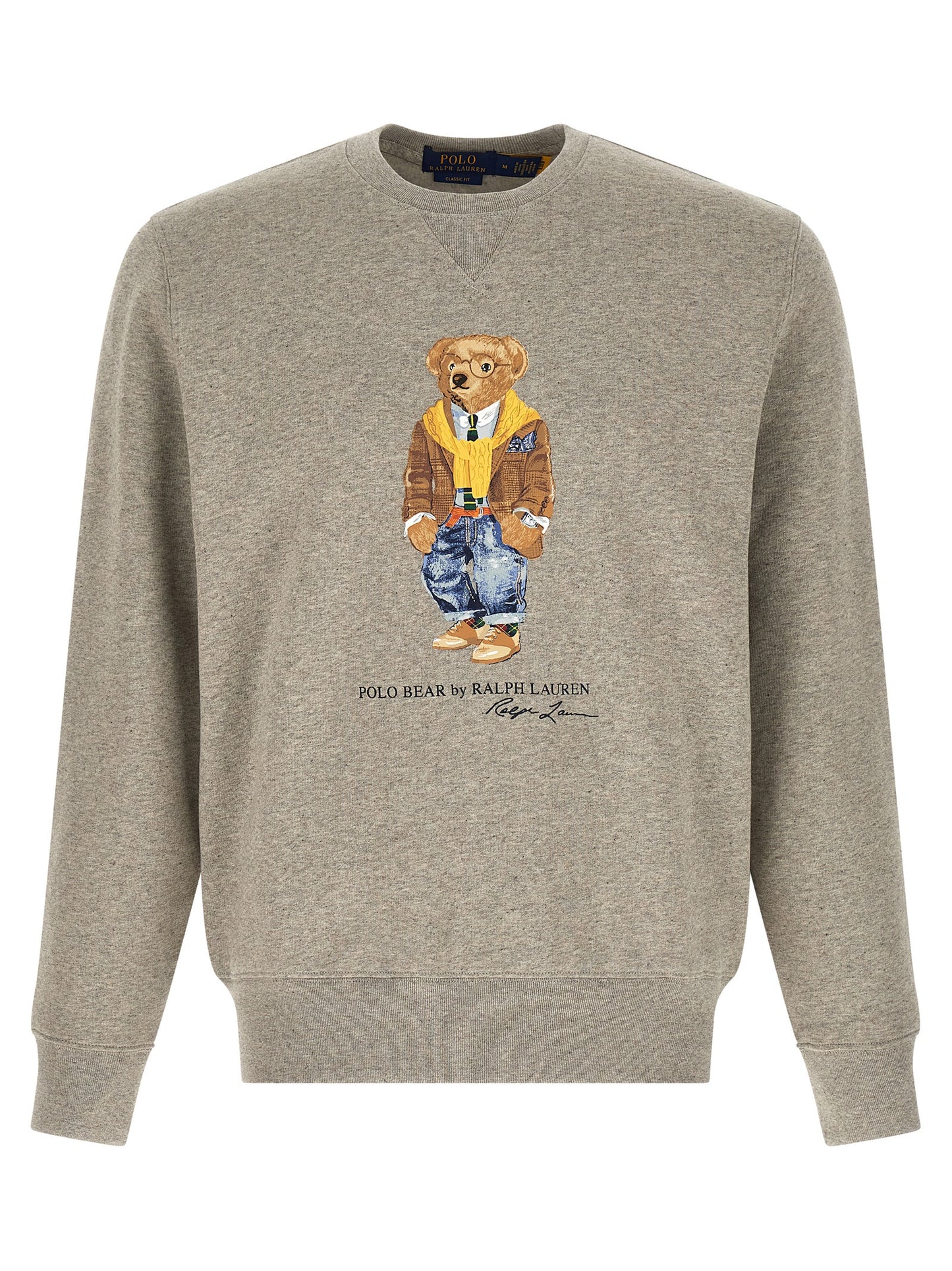 Sweatshirt by Polo Ralph Lauren for men in cotton polyester gray & print showcases a slouchy chic silhouette, artfully detailed with a slouchy chic crew neckline and for a slouchy chic finish.