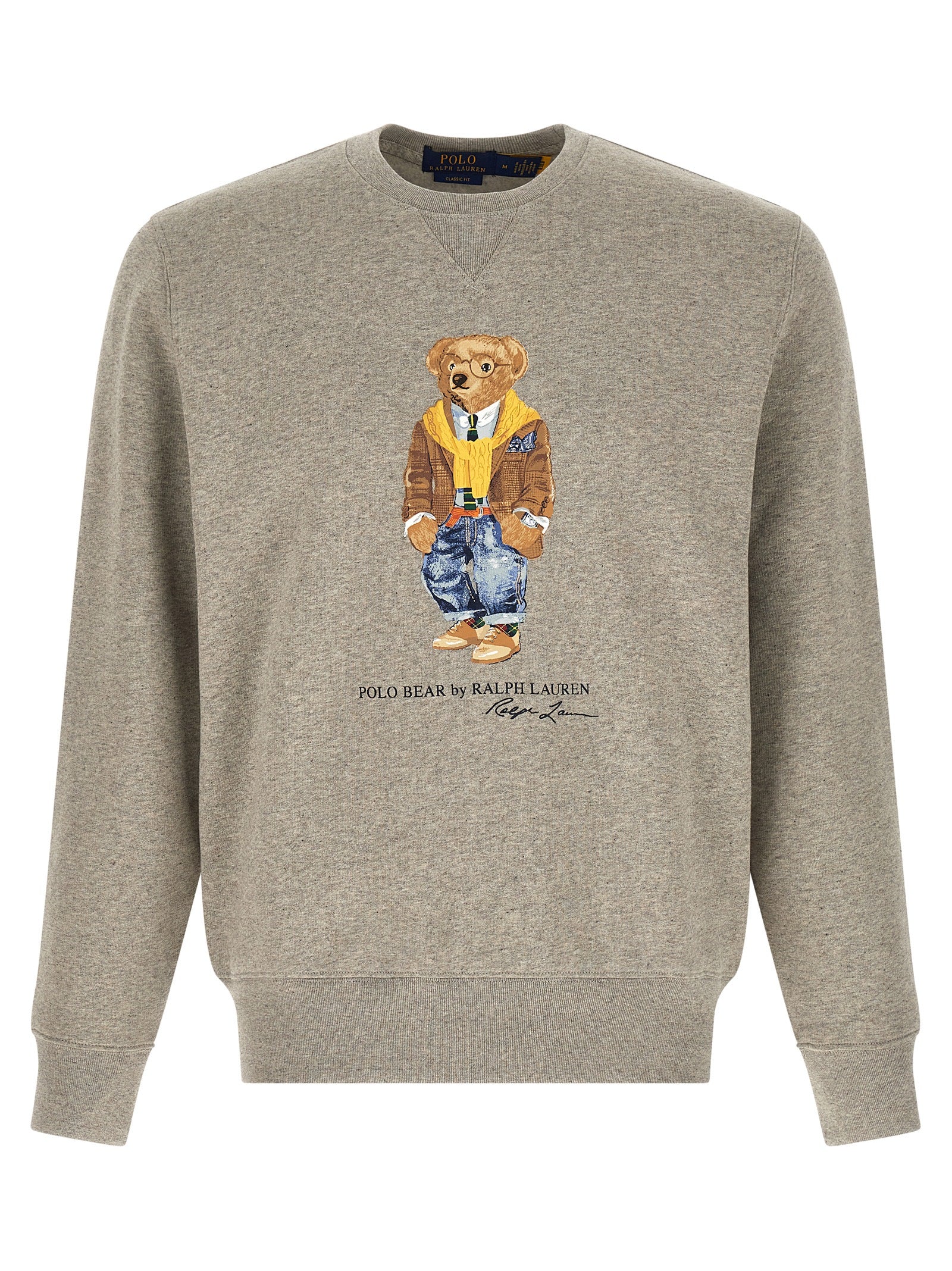 Sweatshirt by Polo Ralph Lauren for men in cotton polyester gray & print showcases a slouchy chic silhouette, artfully detailed with a slouchy chic crew neckline and for a slouchy chic finish.