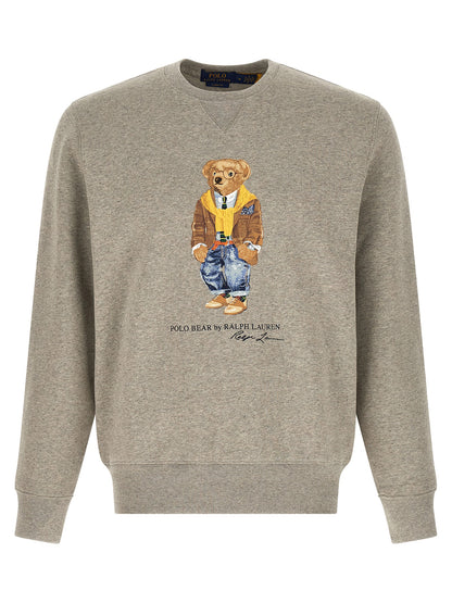 Sweatshirt by Polo Ralph Lauren for men in cotton polyester gray & print showcases a slouchy chic silhouette, artfully detailed with a slouchy chic crew neckline and for a slouchy chic finish.