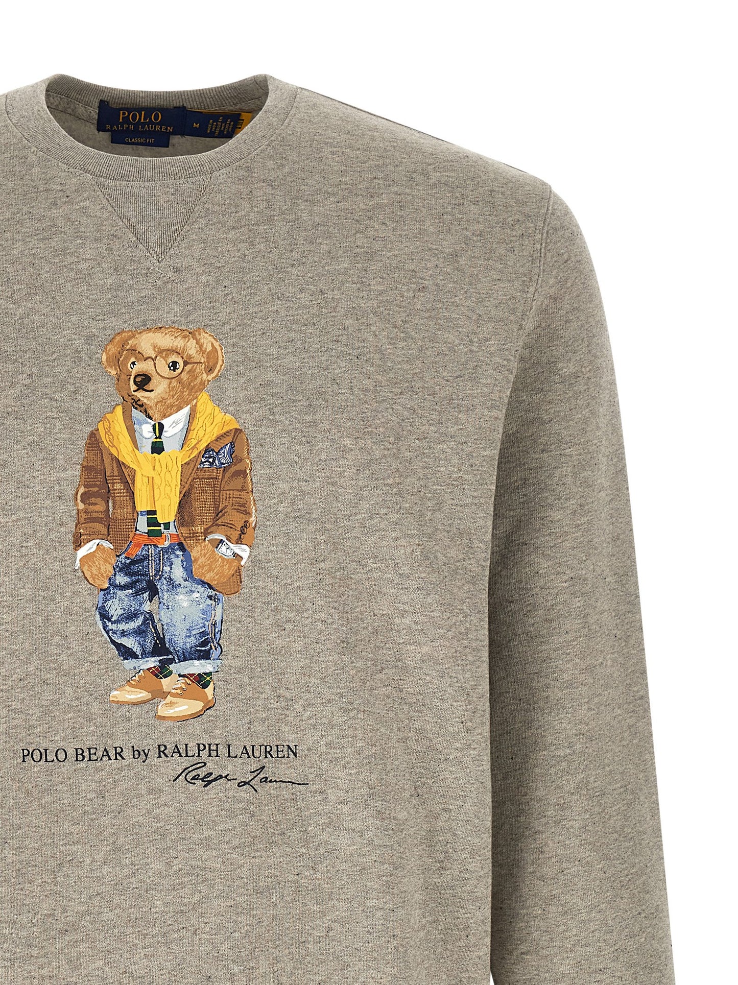 Sweatshirt by Polo Ralph Lauren for men in cotton polyester gray & print features a unrivaled silhouette with a refined crew neckline and unrivaled detailing for a sophisticated look.