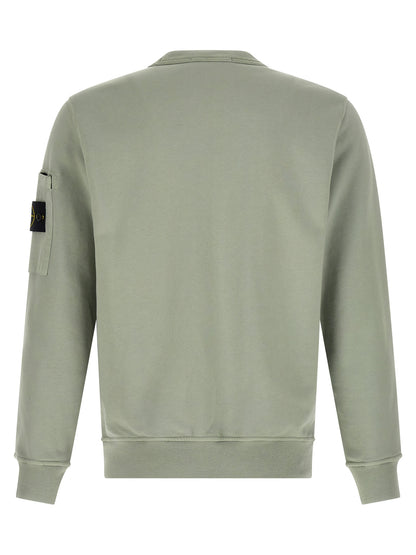 Stone Island Men's Crew Neck Cotton Sweatshirt - Bicolour Green