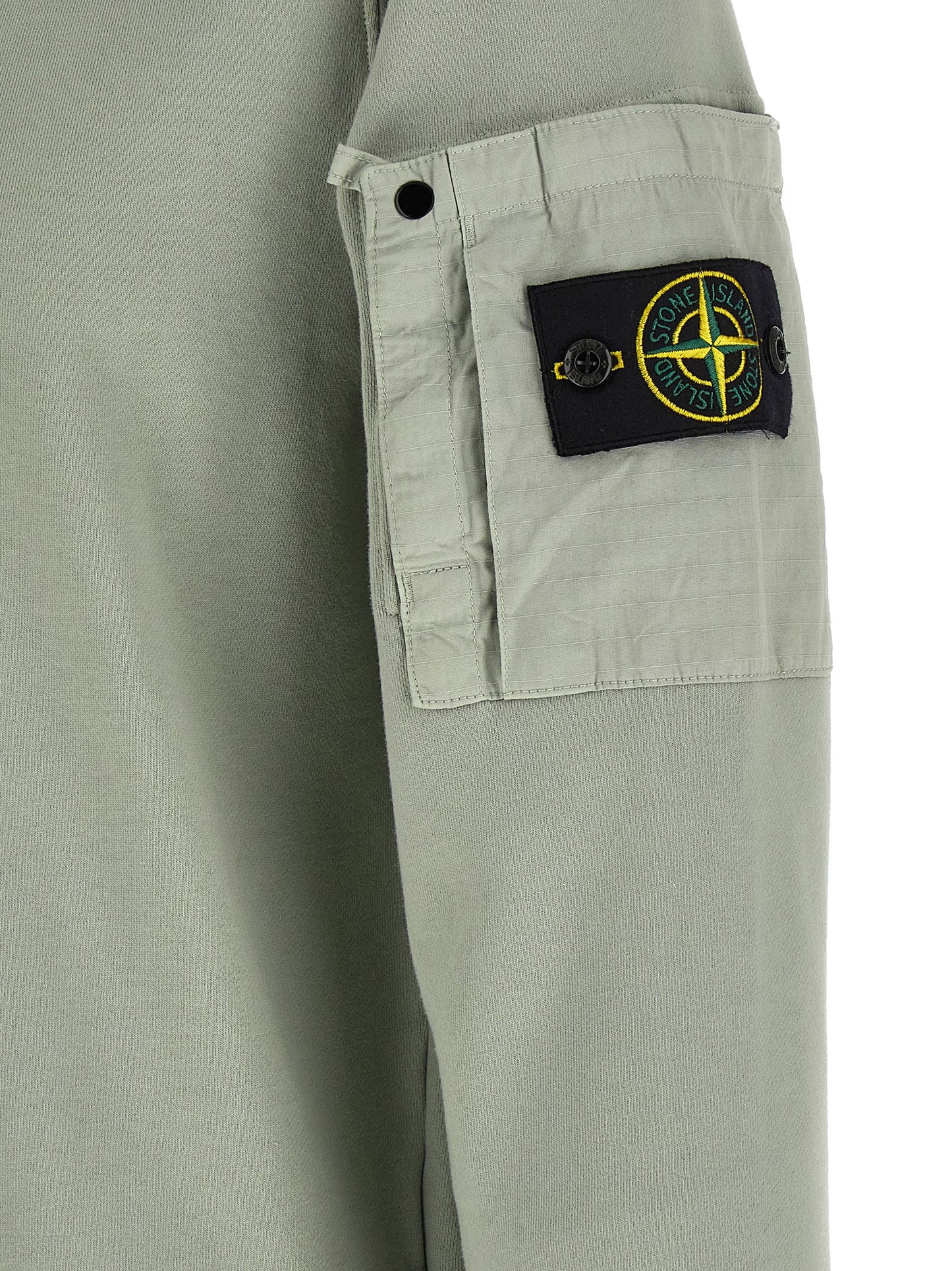 Stone Island Men's Crew Neck Cotton Sweatshirt - Bicolour Green