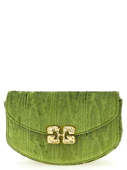 Cardholder Card Case by Ganni for women in polyester & silk velvet bicolour & green features a distinguished silhouette, showcasing the distinguished design of the Lulu Polyester & Silk Velvet Cardholder Card Case with refined card-organization.