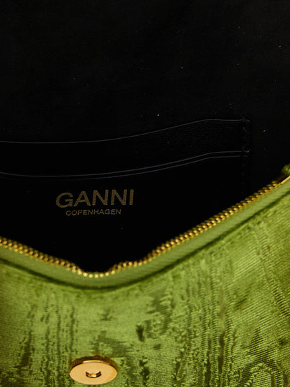 Cardholder Card Case by Ganni for women in polyester & silk velvet bicolour & green features a refined silhouette, showcasing the elegant lines of the Lulu Polyester & Silk Velvet Cardholder Card Case alongside premium card-organization for a refined finish.