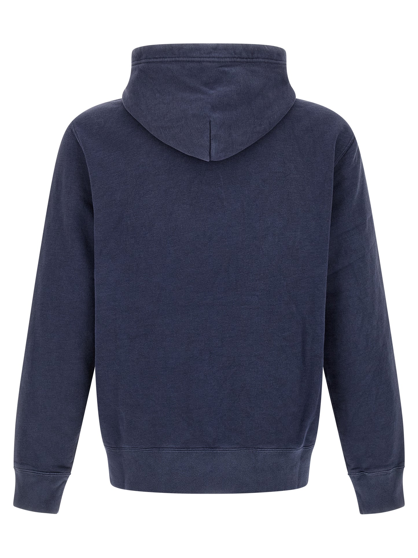Sweatshirt Hoodie by Polo Ralph Lauren for men in cotton polyester blue & print features a slouchy chic silhouette, detailed with a slouchy chic and a signature hooded neckline for an elevated aesthetic.