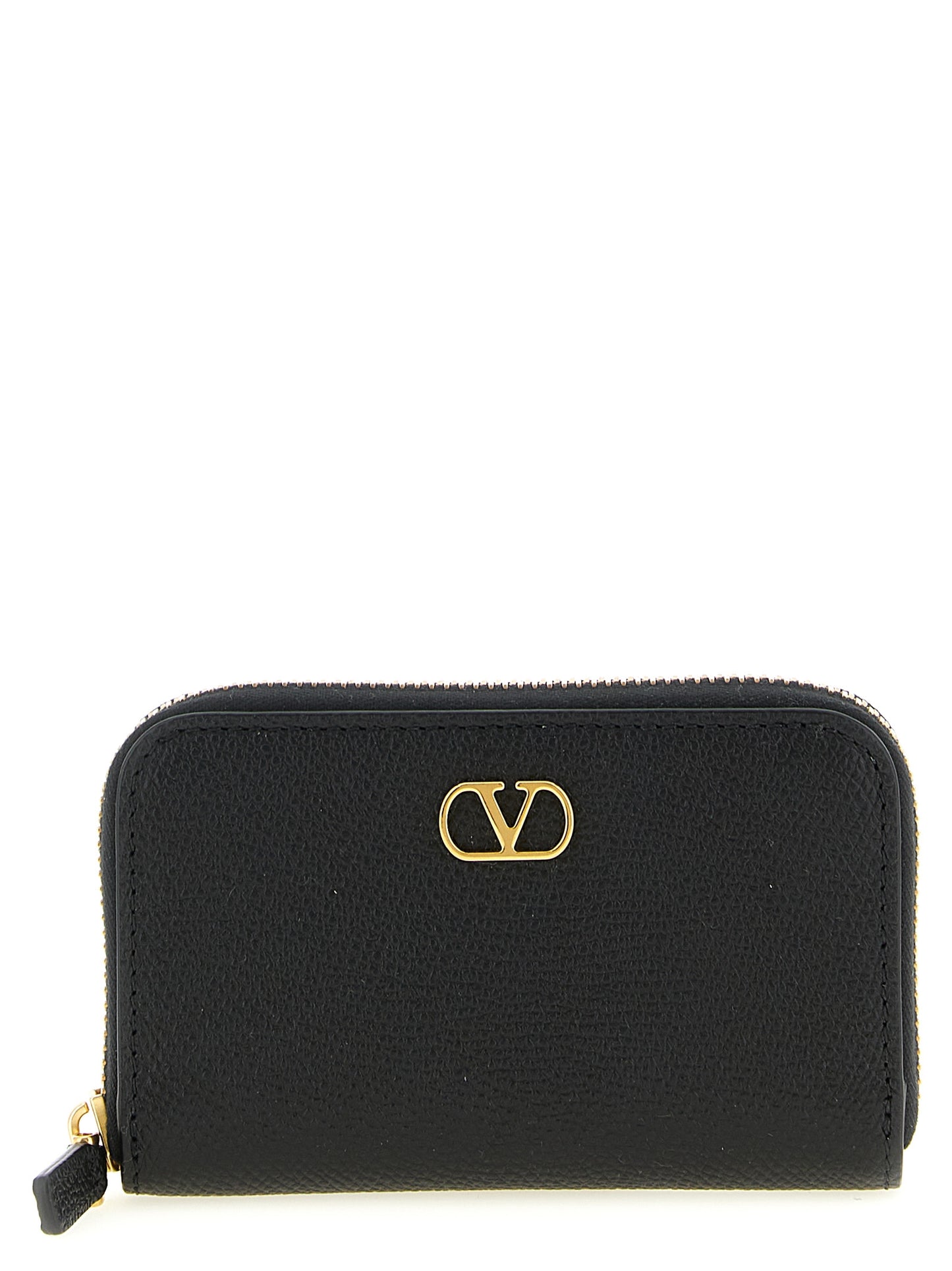 Cardholder Card Case by Valentino Garavani for women in calfskin leather black & signature features a distinguished silhouette, showcasing the distinguished design of the V Logo Calfskin Leather Cardholder Card Case with refined card-organization.