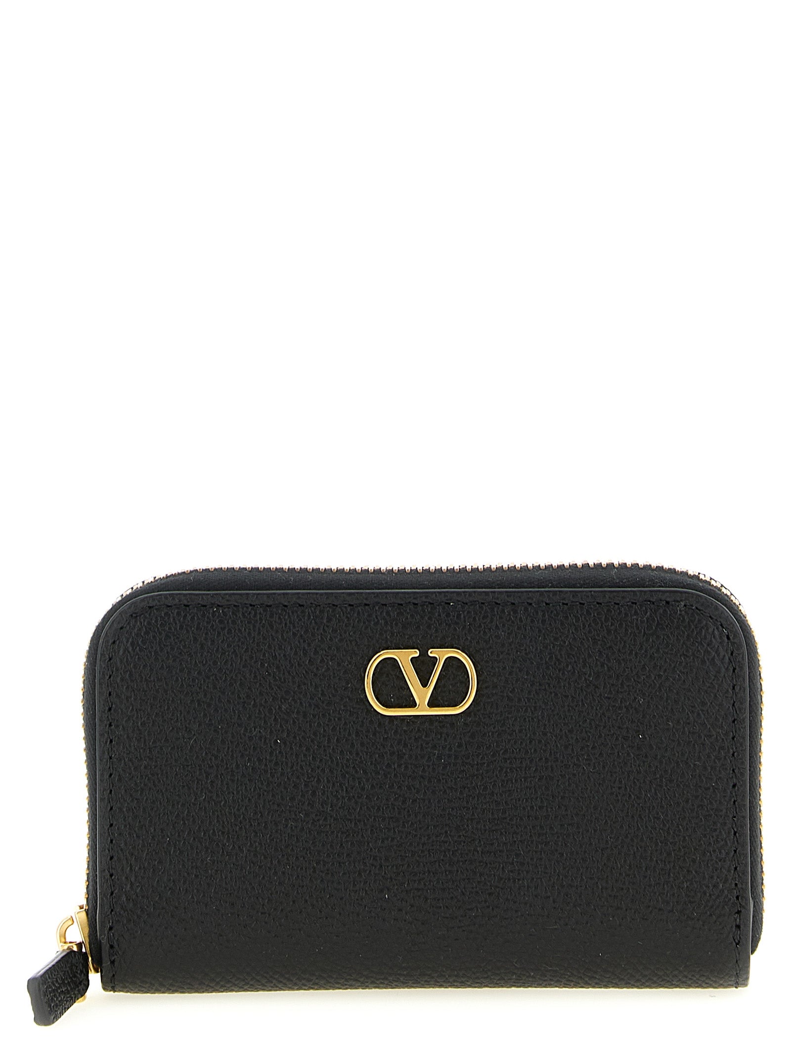 Cardholder Card Case by Valentino Garavani for women in calfskin leather black & signature features a distinguished silhouette, showcasing the distinguished design of the V Logo Calfskin Leather Cardholder Card Case with refined card-organization.