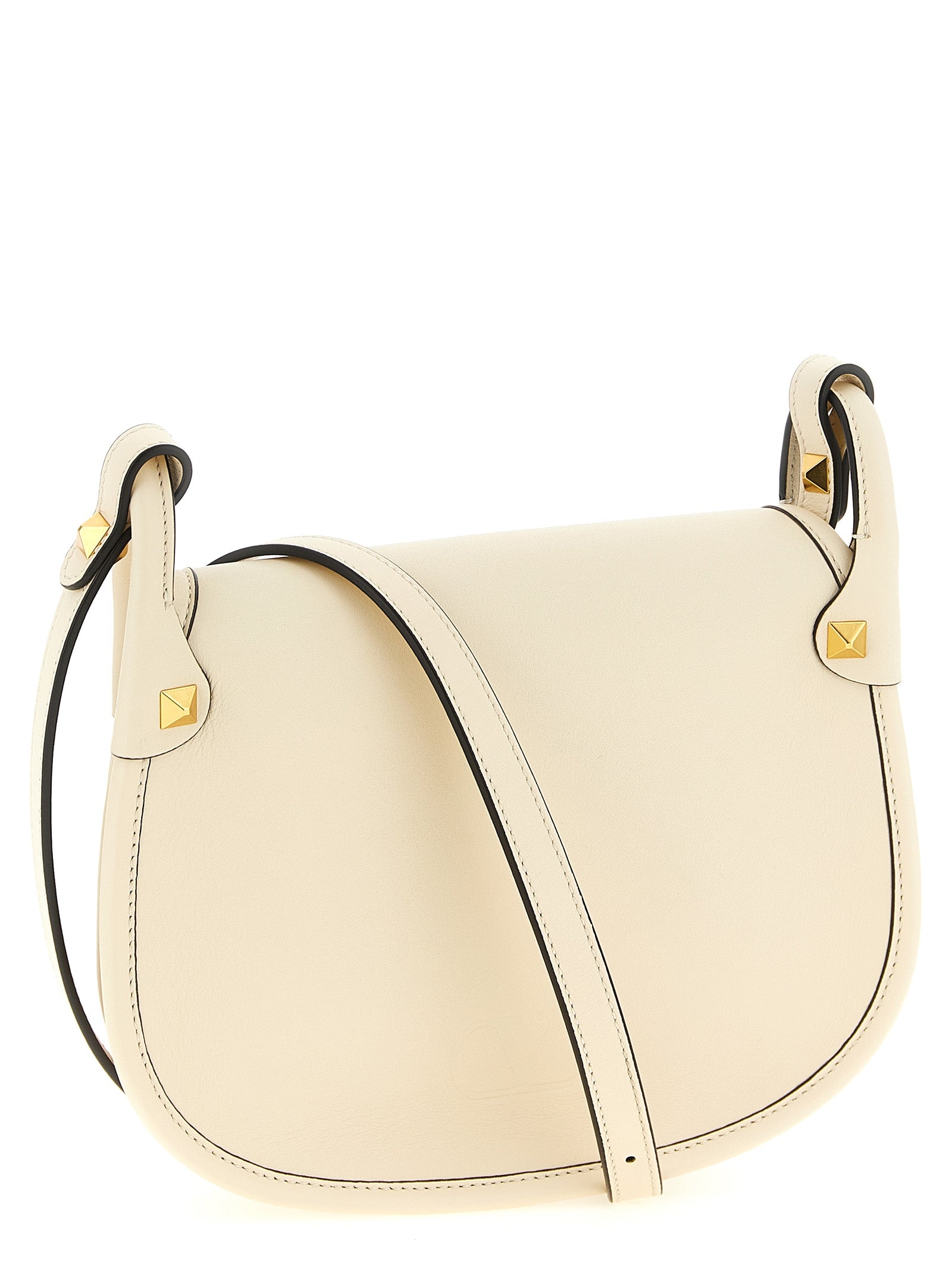 Small Shoulder Flap Bag by Valentino Garavani for women in calfskin leather white & signature features a effortless chic silhouette with a secure flap & magnetic, ample , and versatile shoulder-strap & adjustable-strap for a effortless chic finish.