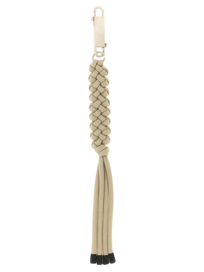 Keychain by Rick Owens for men in lambskin leather gray, featuring an sculptural design with details in and .