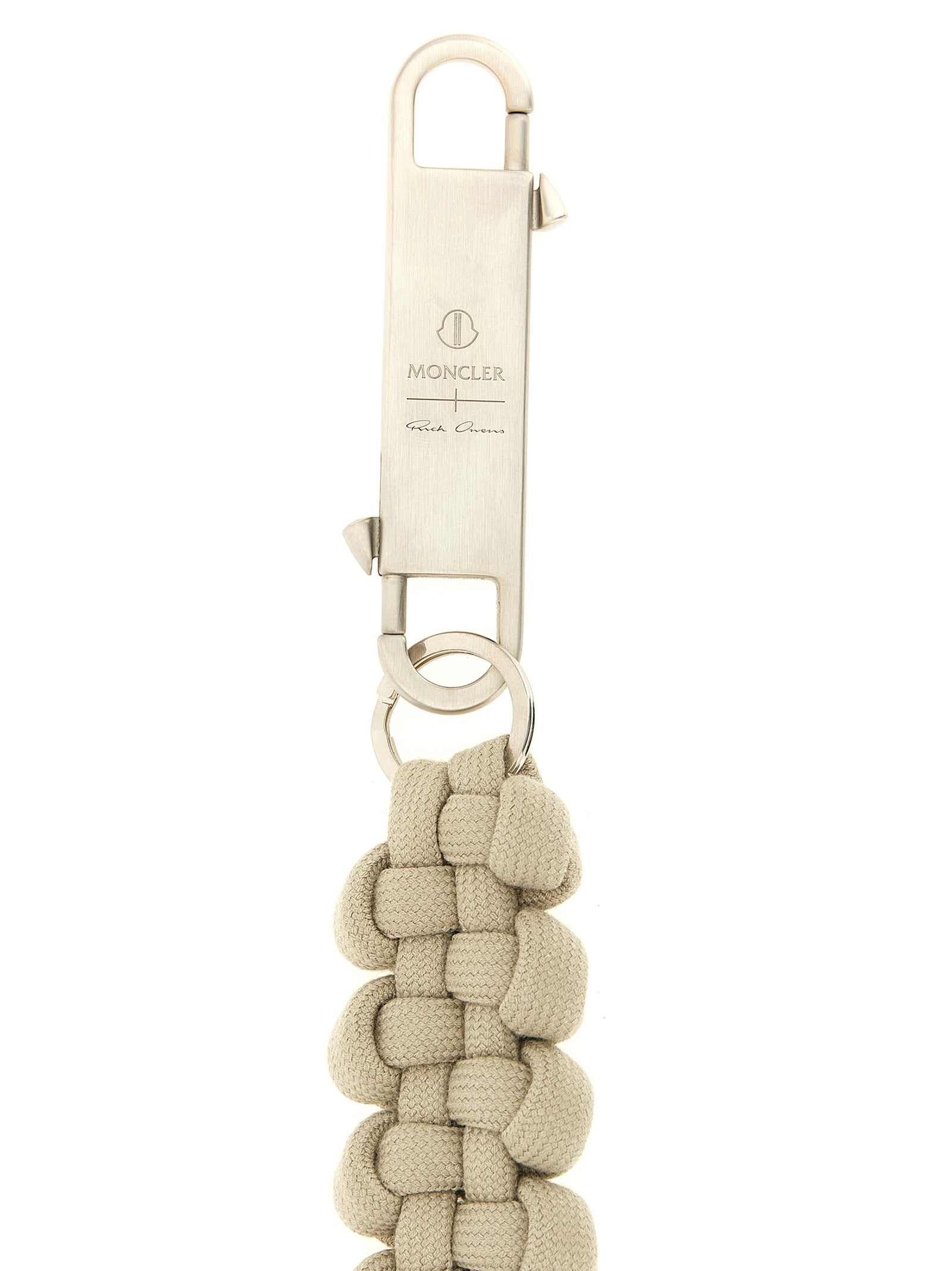 Keychain by Rick Owens for men in lambskin leather gray showcases a sleek silhouette, detailed with a and finished with .