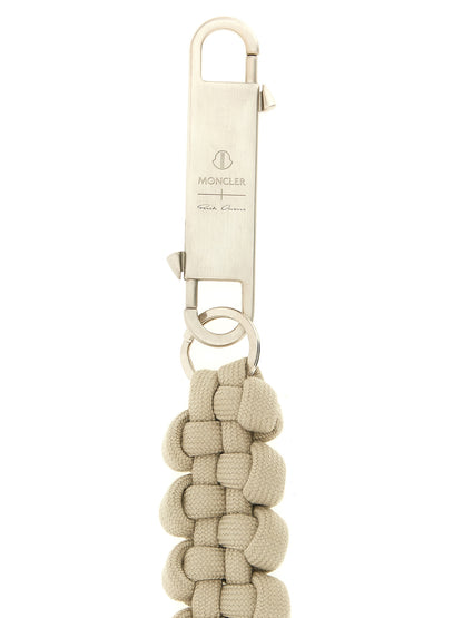 Keychain by Rick Owens for men in lambskin leather gray showcases a sleek silhouette, detailed with a and finished with .