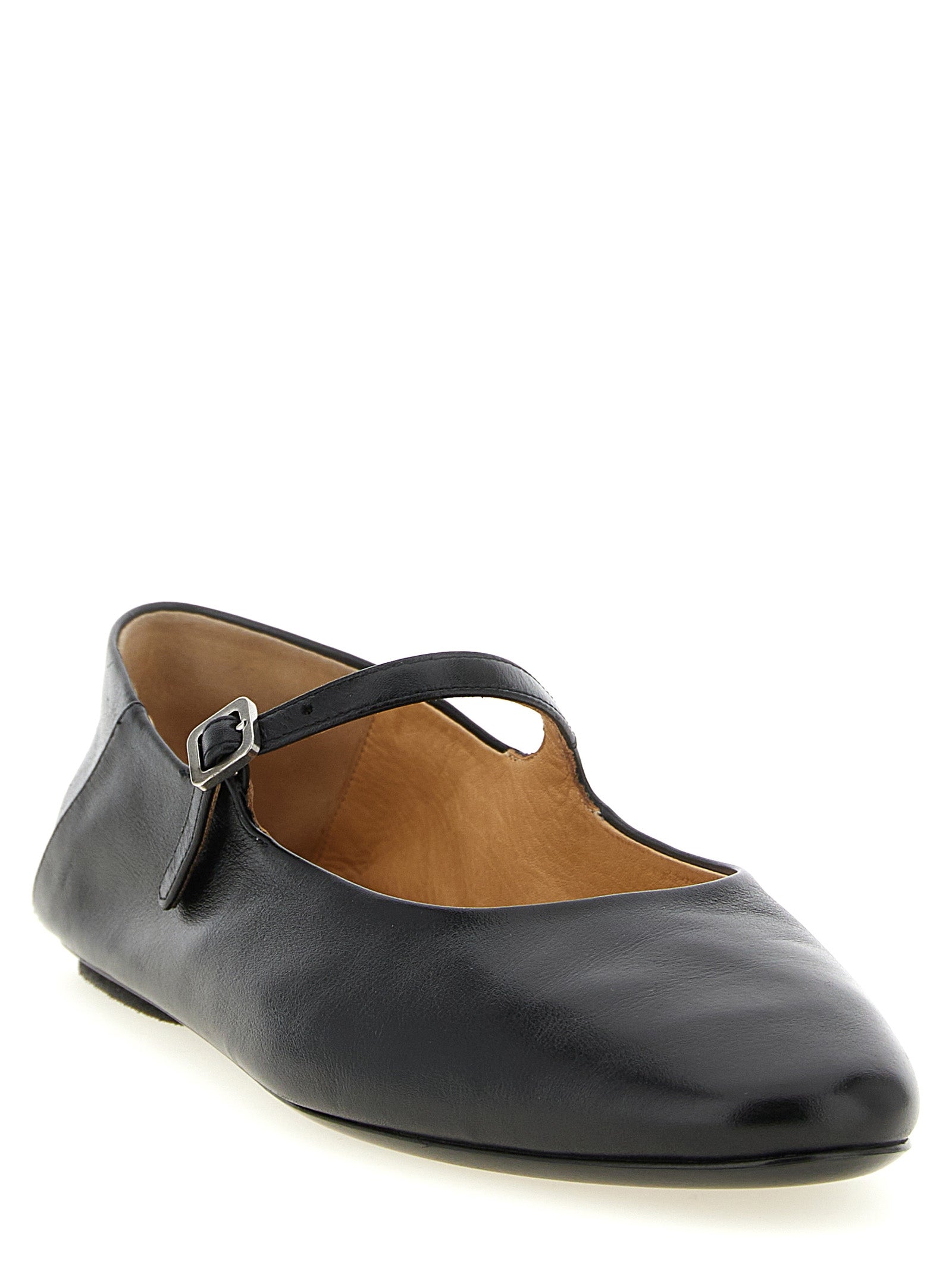 Ballet Flat Shoes by Marsell for women in bos taurus calfskin leather black features an statuesque silhouette from the Women's Bos Taurus Calfskin Leather Ballet Flat Shoes collection, showcasing a and a statuesque for a statuesque look.
