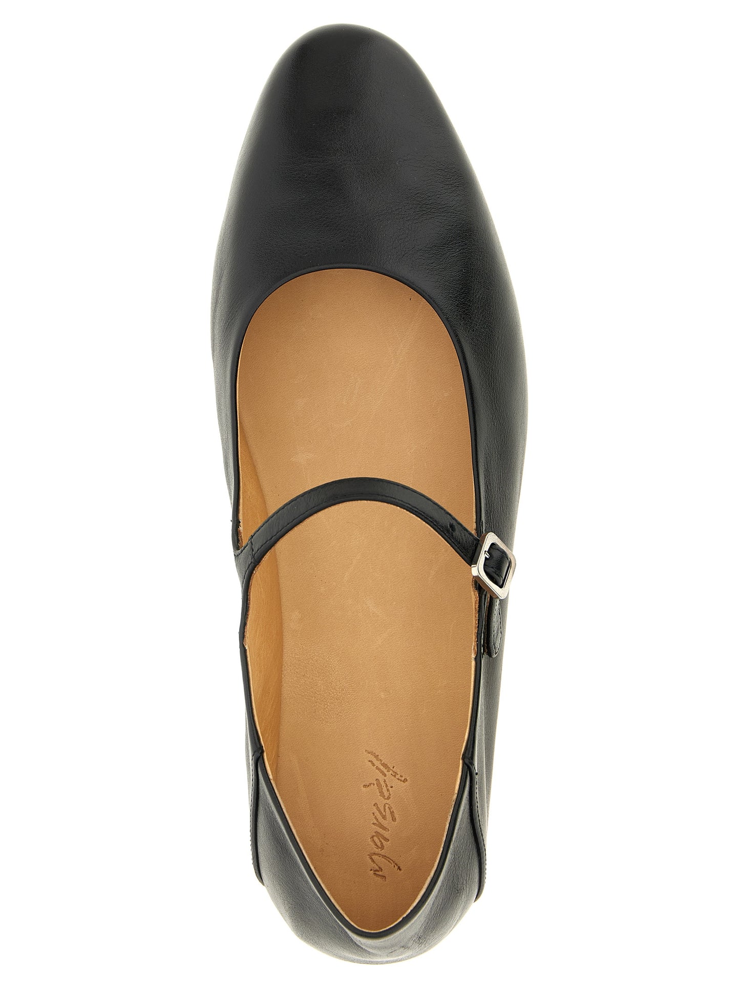 Ballet Flat Shoes by Marsell for women in bos taurus calfskin leather black showcases a dynamic silhouette, artfully capturing Women's Bos Taurus Calfskin Leather Ballet Flat Shoes through its distinctive and elegant .