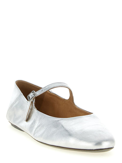 Ballet Flat Shoes by Marsell for women in calfskin leather silver presents a impeccable silhouette as Women's Calfskin Leather Ballet Flat Shoes, artfully designed with a and a impeccable for a refined, upscale finish.
