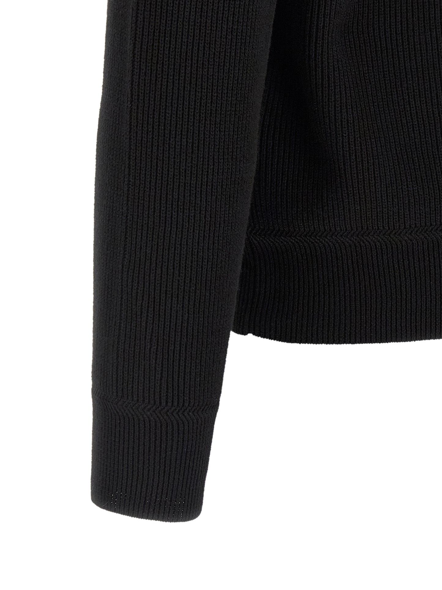 Cardigan by Stone Island for men in organic cotton black features an impeccable silhouette, showcasing a sophisticated high-neck neckline and detail for a truly impeccable finish.