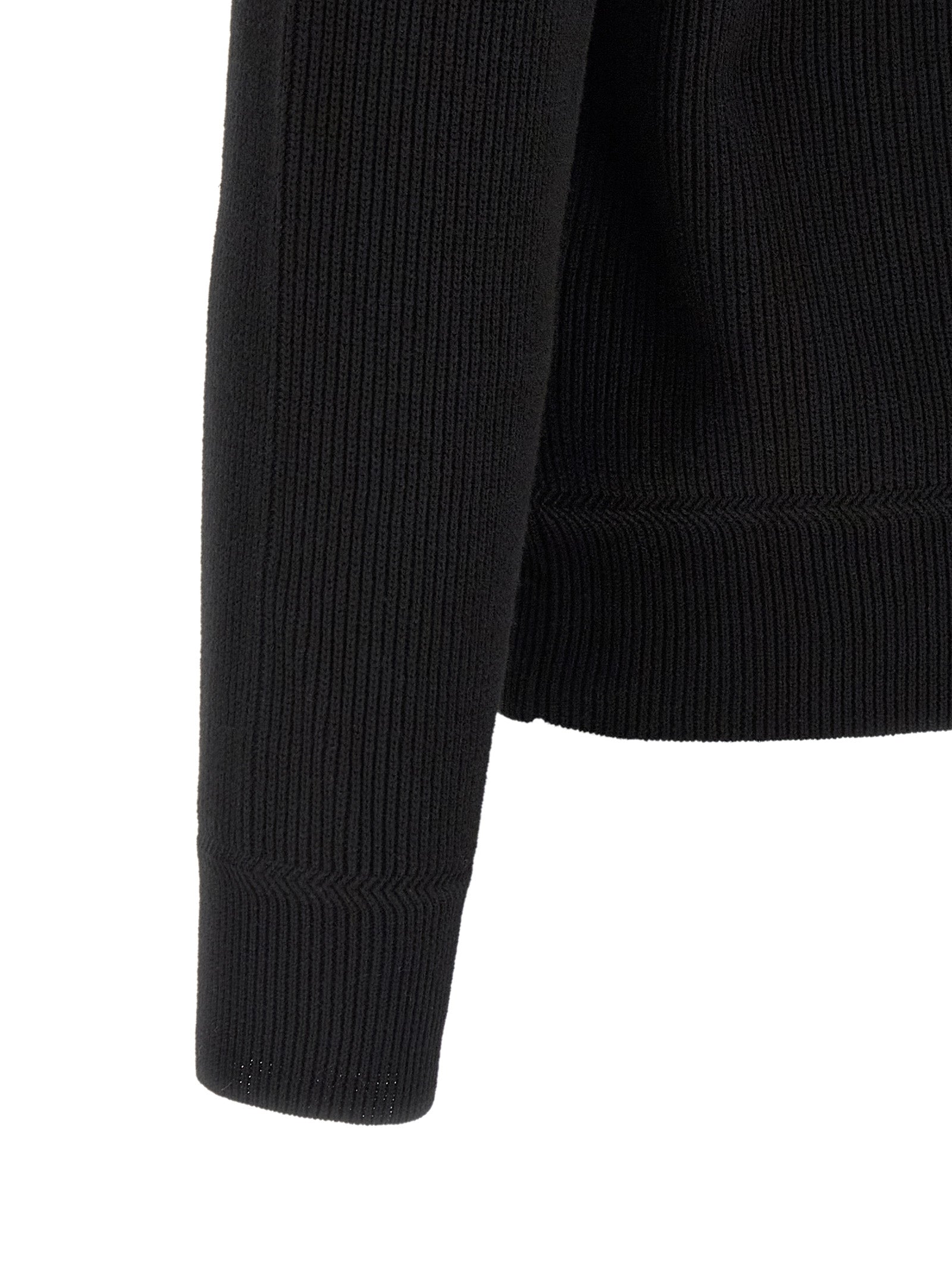 Cardigan by Stone Island for men in organic cotton black features an impeccable silhouette, showcasing a sophisticated high-neck neckline and detail for a truly impeccable finish.