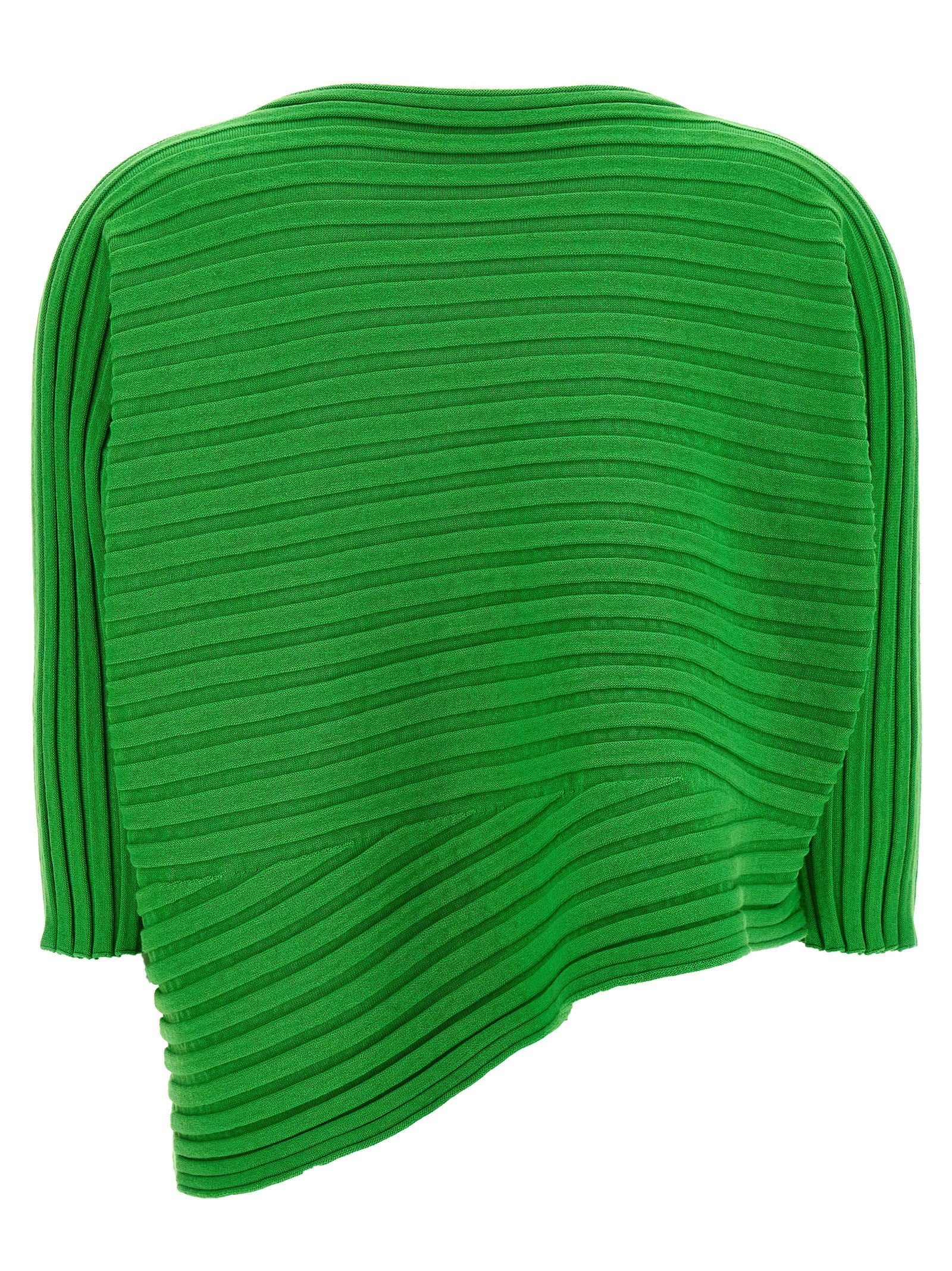 Sweatshirt by Issey Miyake for women in cashmere cotton blend bicolour & green presents a smart casual silhouette, featuring a smart casual round neckline and for a sophisticated look.