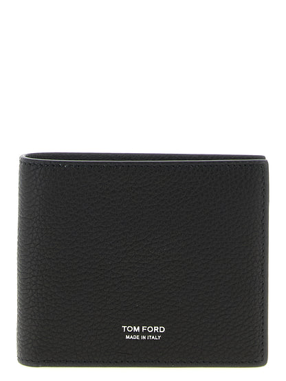 Wallet by Tom Ford for men in calfskin leather black showcases a discerning silhouette, artfully capturing the essence of Calfskin Leather Wallet with its functional .