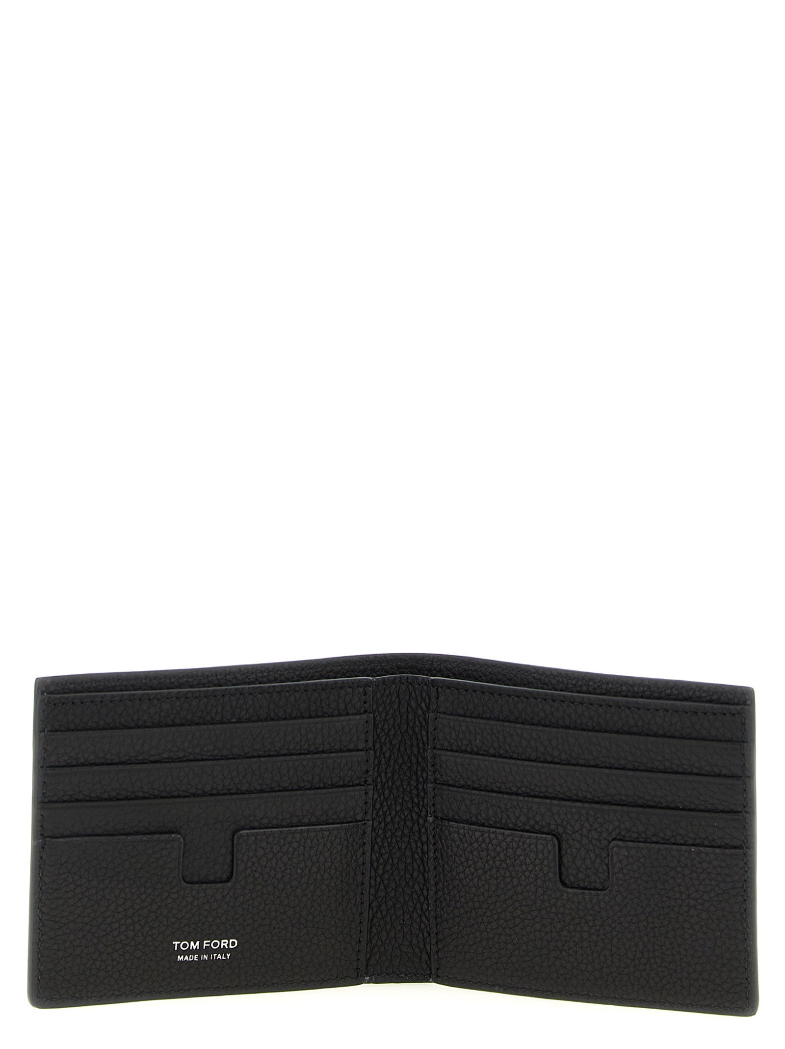 Wallet by Tom Ford for men in calfskin leather black showcases a refined silhouette, artfully capturing the essence of the refined Calfskin Leather Wallet design with functional .