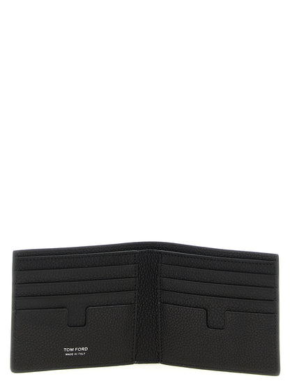 Wallet by Tom Ford for men in calfskin leather black showcases a refined silhouette, artfully capturing the essence of the refined Calfskin Leather Wallet design with functional .