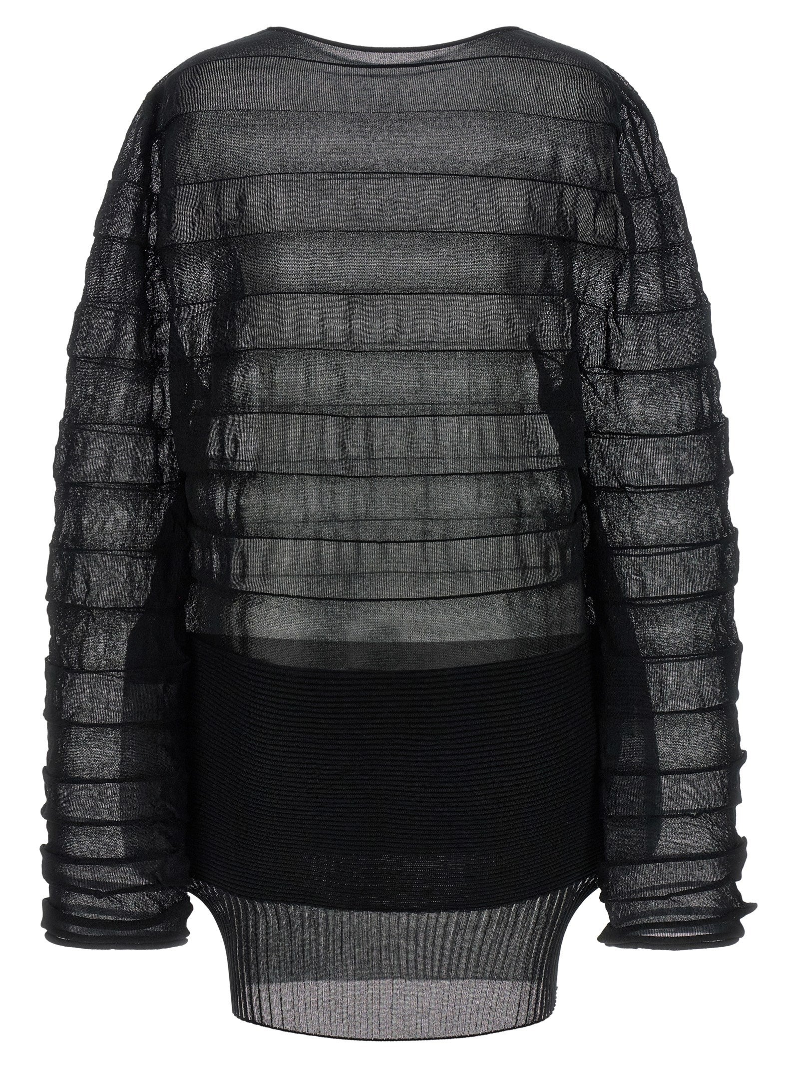 Sweatshirt by Issey Miyake for women in polyester cotton & cupro black features an magnificent silhouette, showcasing a sophisticated round neckline and detail for a truly magnificent finish.