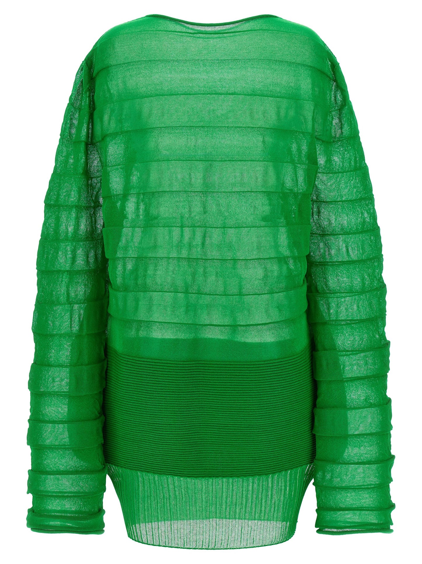 Sweatshirt by Issey Miyake for women in cotton polyester bicolour & green features an exquisite silhouette, showcasing and round neckline details for a exquisite look.