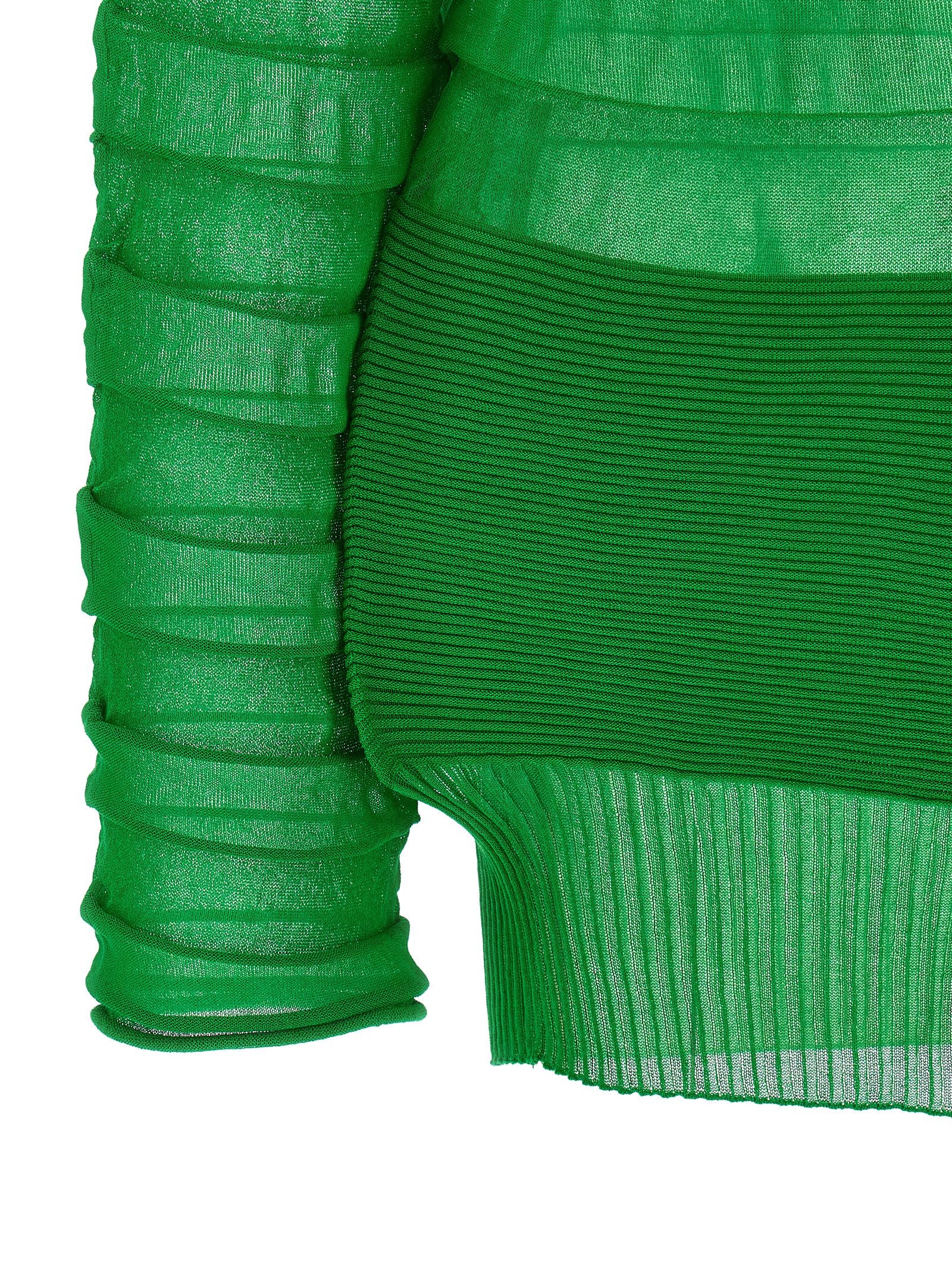 Sweatshirt by Issey Miyake for women in cotton polyester bicolour & green features an enviable silhouette, showcasing a premium and refined for a truly enviable finish.
