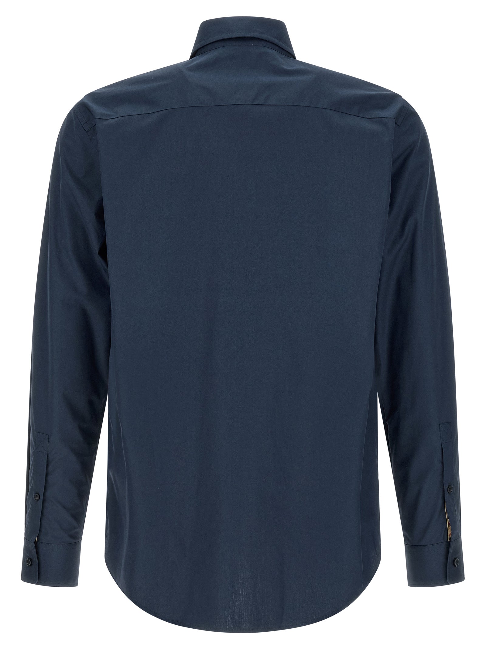 Shirt by Burberry for men in cotton blue showcases a sleek silhouette, elegantly detailed with a sleek and for a sleek finish.
