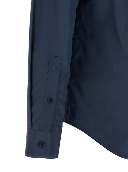 Shirt by Burberry for men in cotton blue, featuring a nuanced and nuanced for a sophisticated finish.
