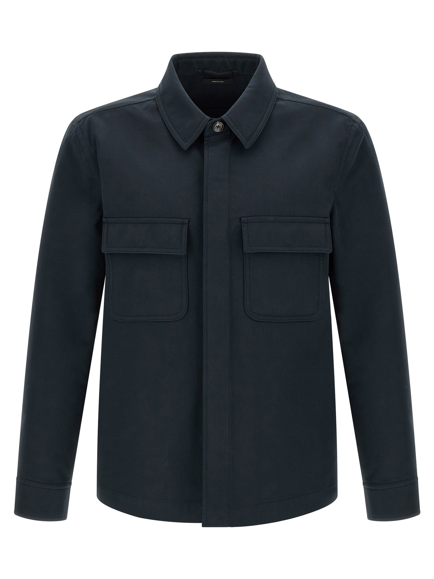 Overshirt by Tom Ford for men in polyamide cotton twill blue features an polished silhouette, showcasing a sophisticated and detail for a truly polished finish.