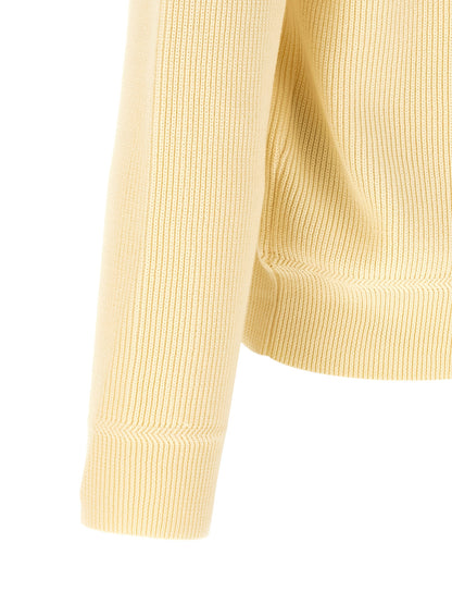 Cardigan by Stone Island for men in organic cotton beige presents a textural silhouette, artfully finished with a textural high-neck neckline and for a sophisticated, textural look.