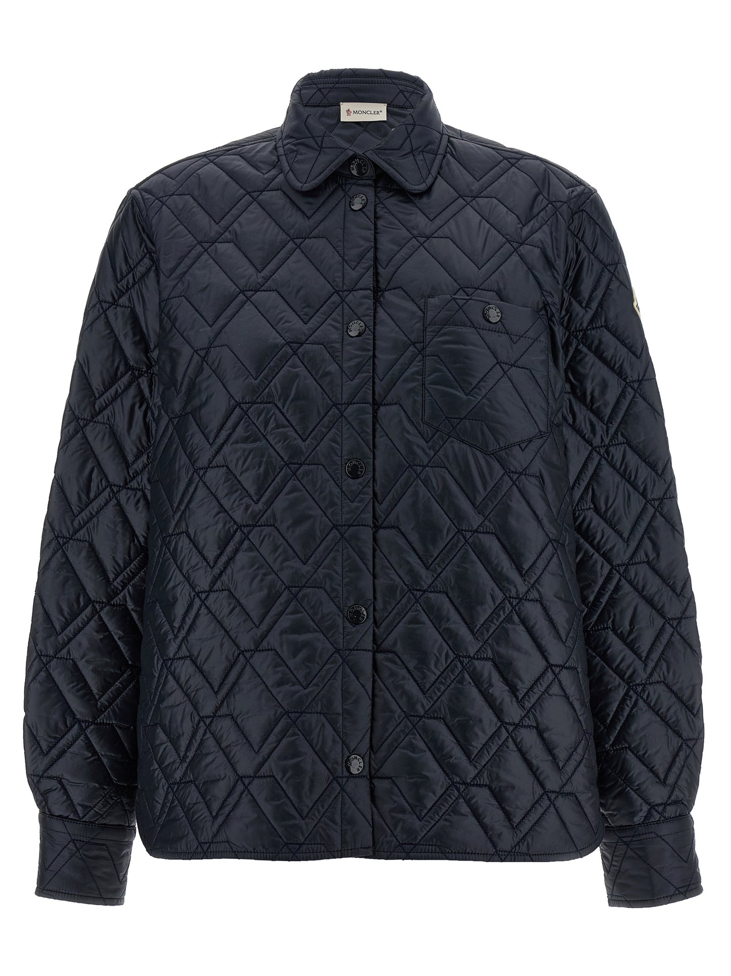 Windbreaker Jacket by Moncler for women in polyamide felt blue features an stylish silhouette, showcasing a sophisticated and performance-driven pockets, insulated & windproof for a premium, stylish look.