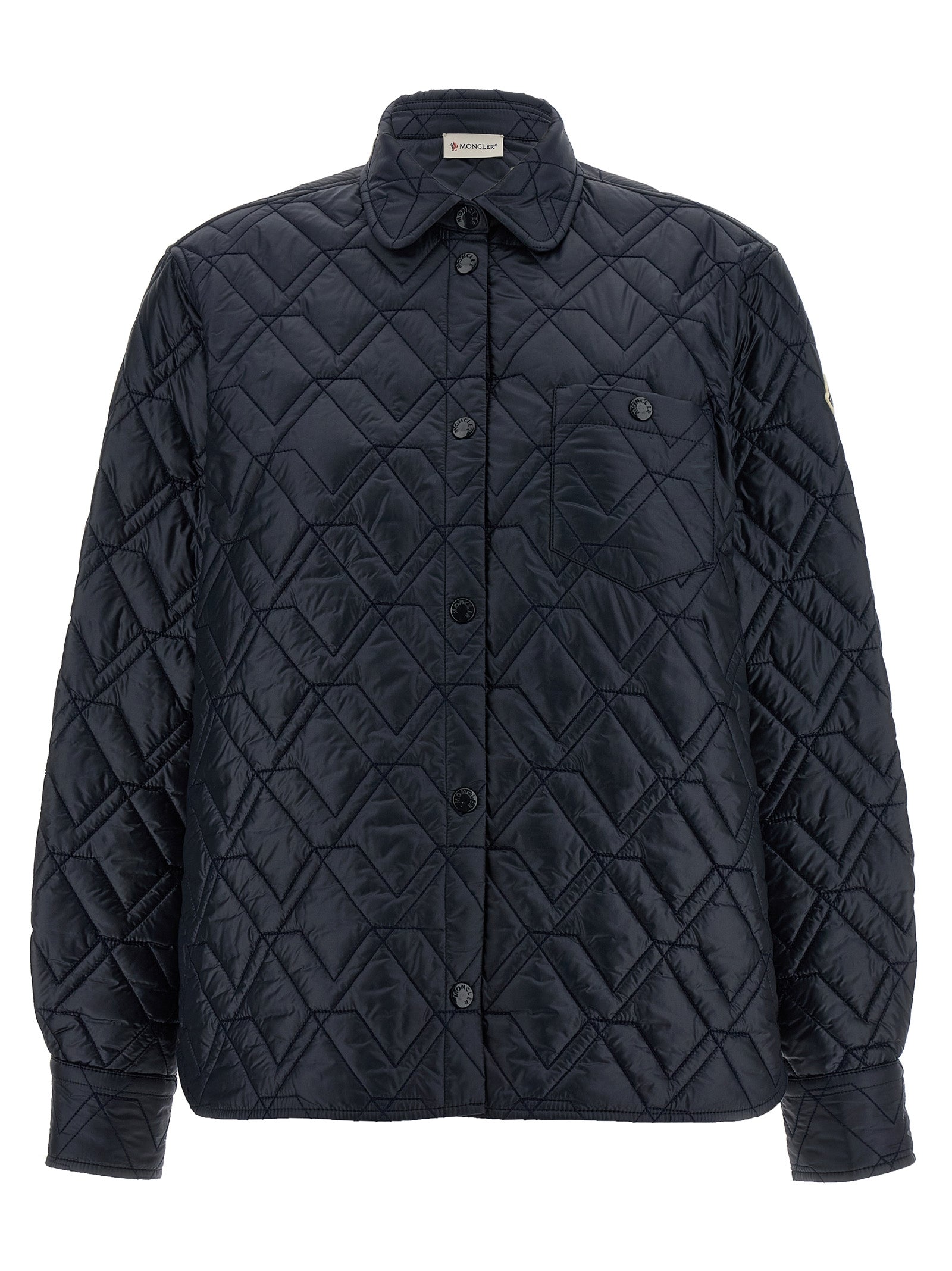 Windbreaker Jacket by Moncler for women in polyamide felt blue features an stylish silhouette, showcasing a sophisticated and performance-driven pockets, insulated & windproof for a premium, stylish look.