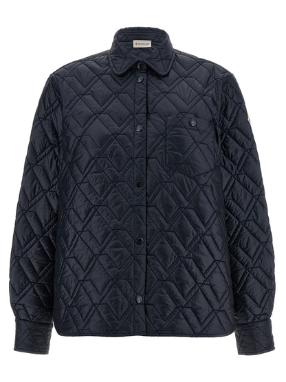 Windbreaker Jacket by Moncler for women in polyamide felt blue features an stylish silhouette, showcasing a sophisticated and performance-driven pockets, insulated & windproof for a premium, stylish look.